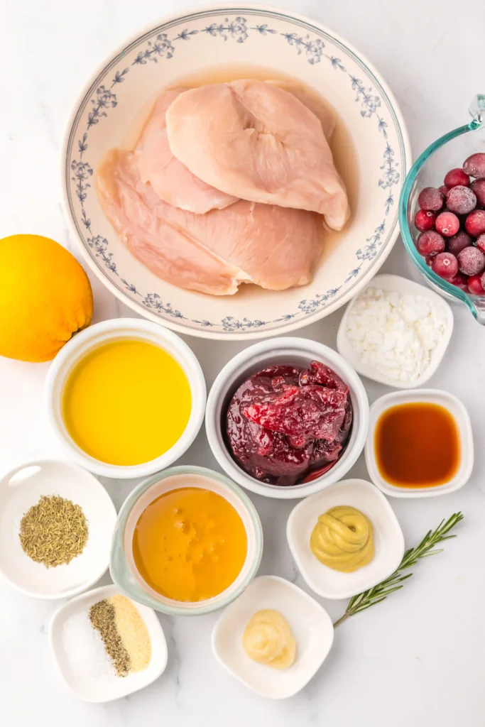 ingredients for the baked Christmas chicken