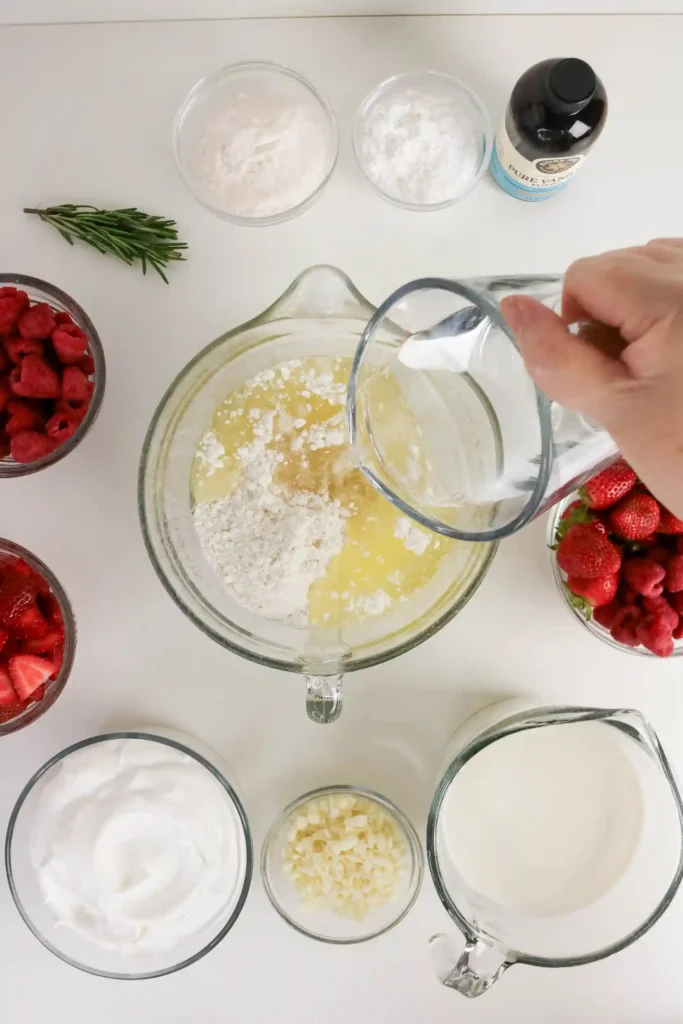 white cake mix batter in a bowl