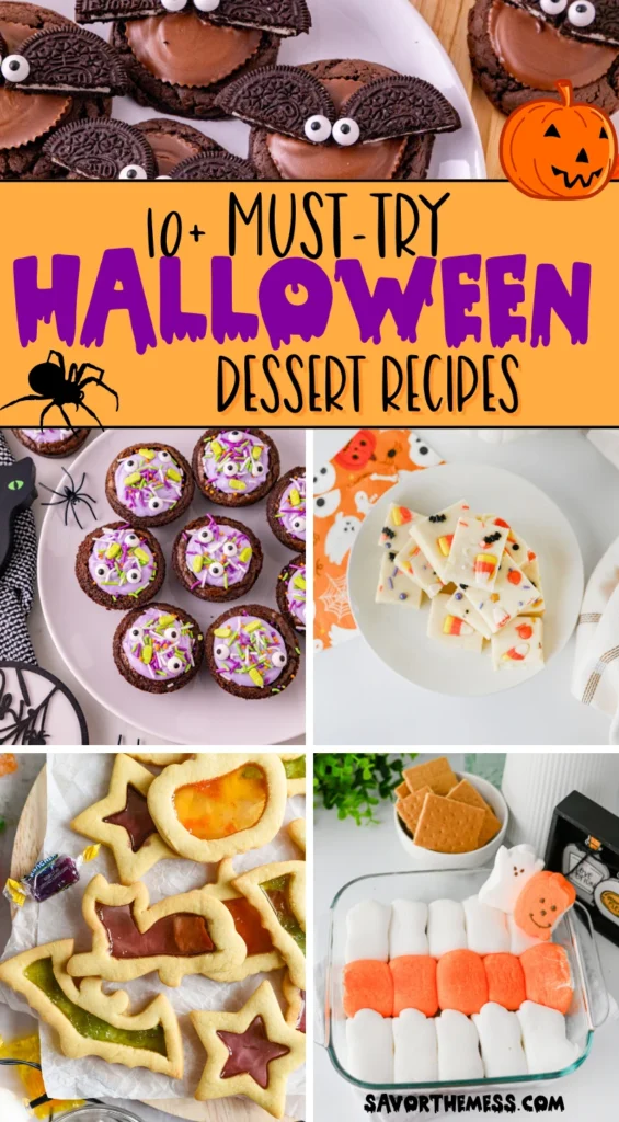 a collage of the best halloween desserts