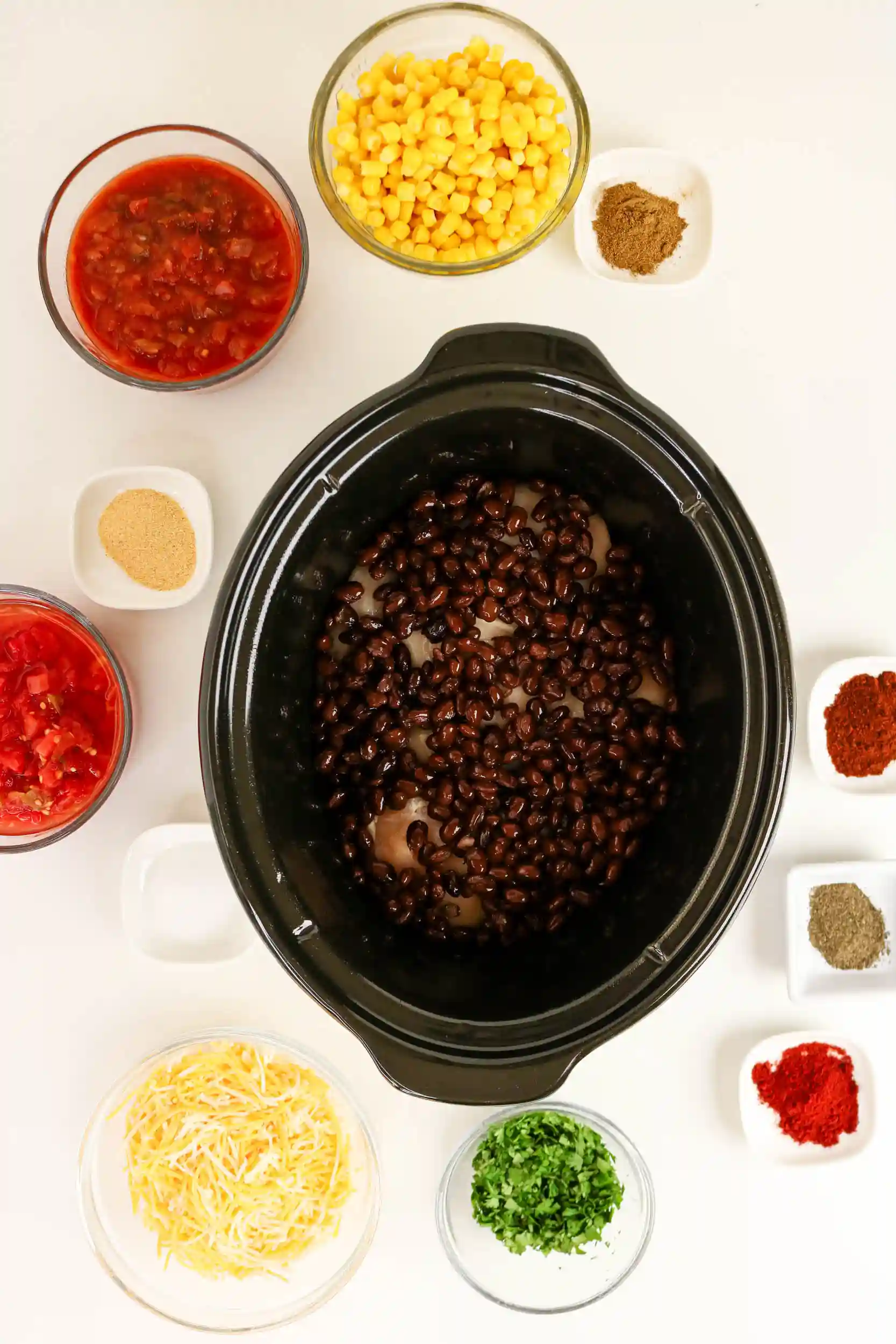 chicken and beans in a crockpot