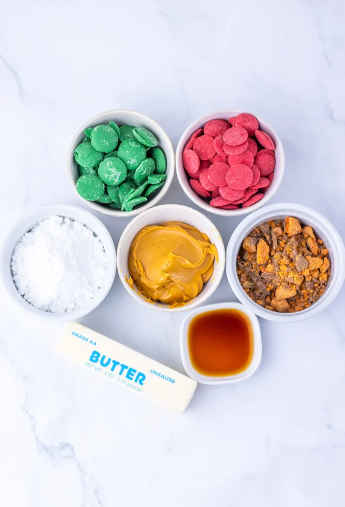 ingredients for the Christmas butterfinger balls