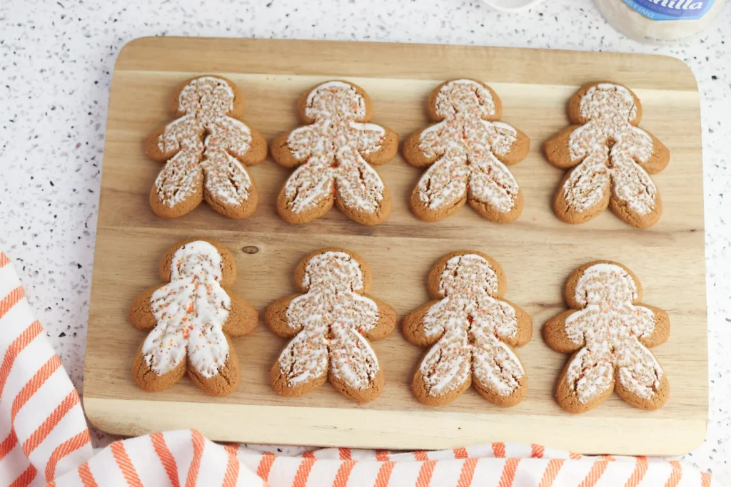 gingerbread cookies on a wooden board