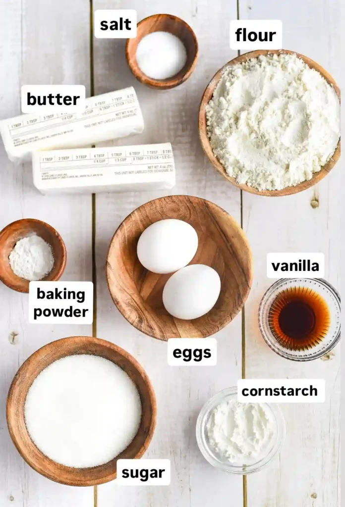 ingredients for the no-spread crispy sugar cookie dough