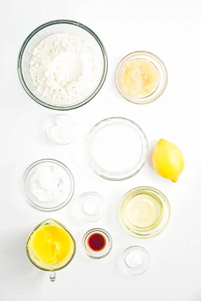 ingredients for the lemon curd cookie bars