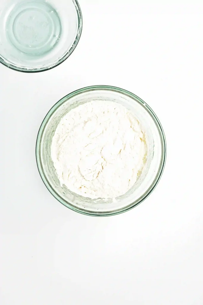 flour in a glass bowl