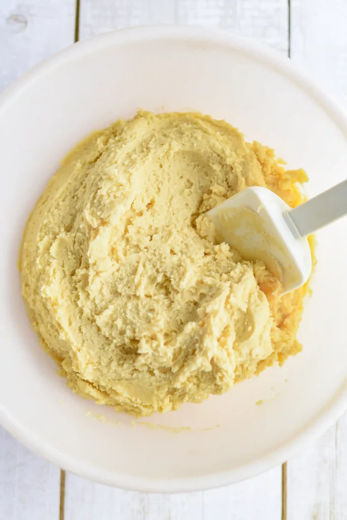 sugar cookie dough in a bowl

