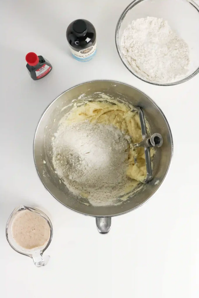 flour added to the batter