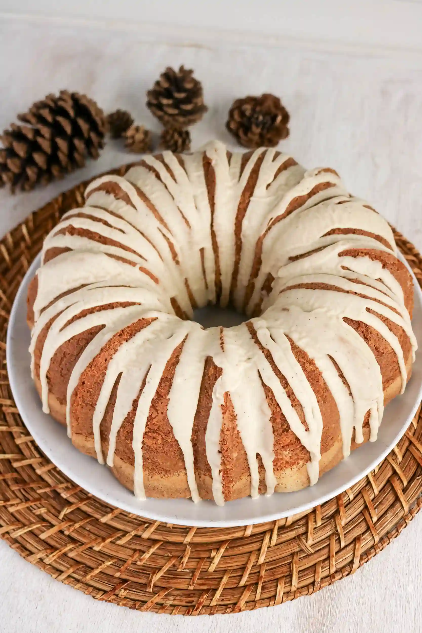 Eggnog Pound Cake with a slice cut out