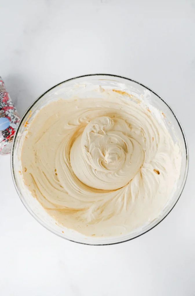 a gingerbread dip in a glass bowl