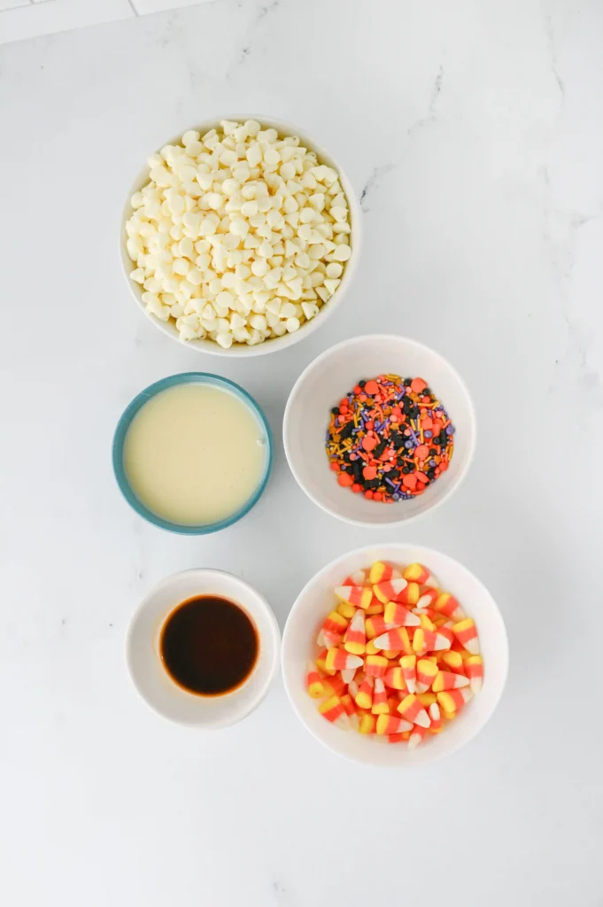 ingredients for the halloween fudge