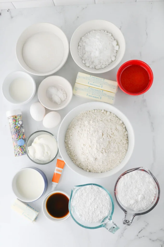 ingredients for the Halloween sugar cookie bars