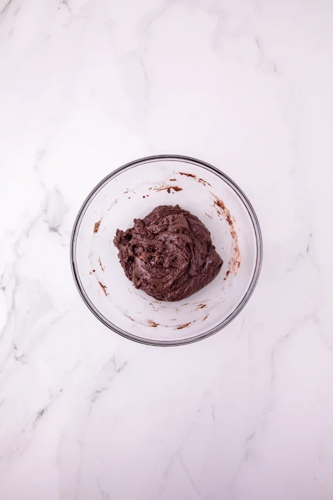 cake mix dough in a glass bowl