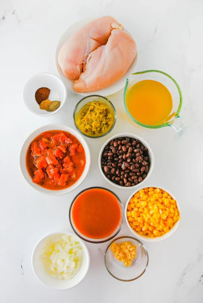 ingredients for the crockpot enchilada soup